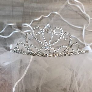 Flower girl crown special occasion crown # 7 veil